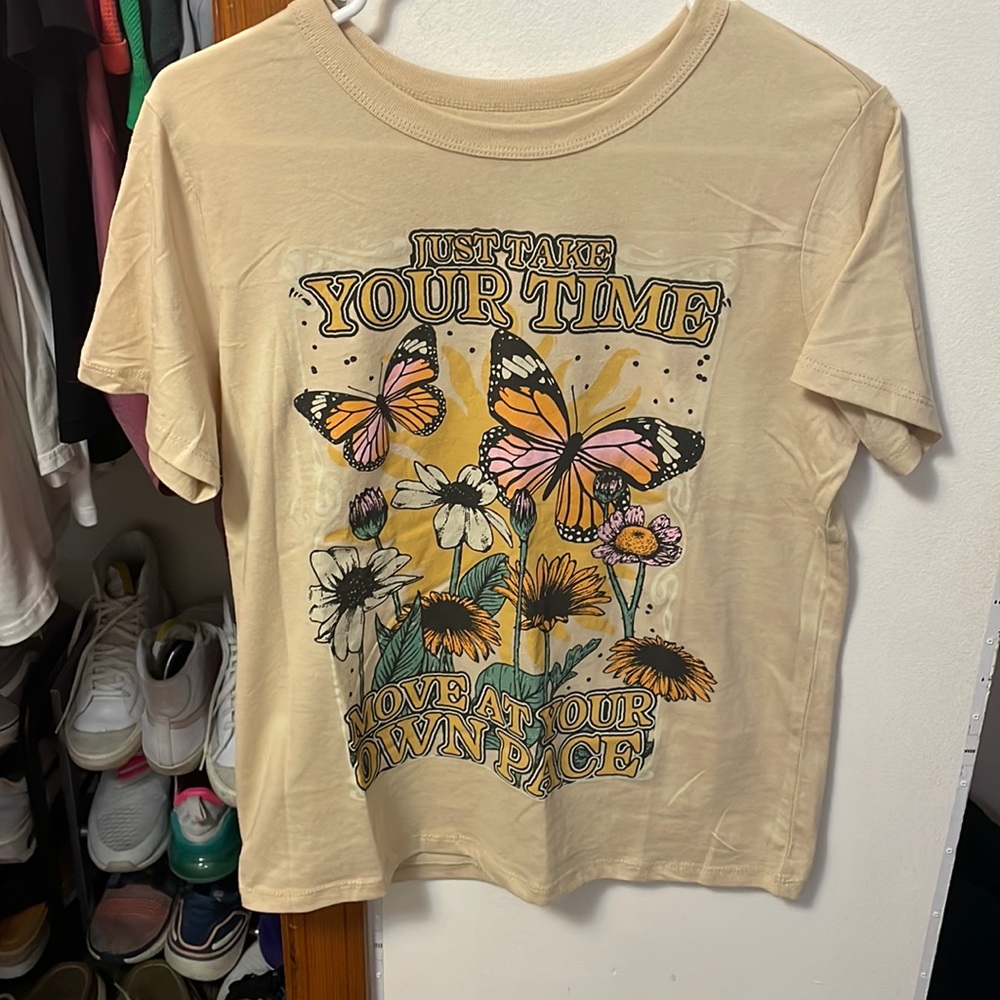 short sleeve t, light brown